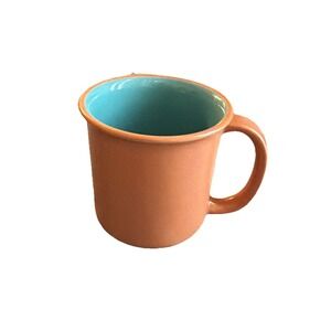 VTG Crown Corning Japan Turquoise/Teal Terracotta Coffee Tea Mug MCM Southwest